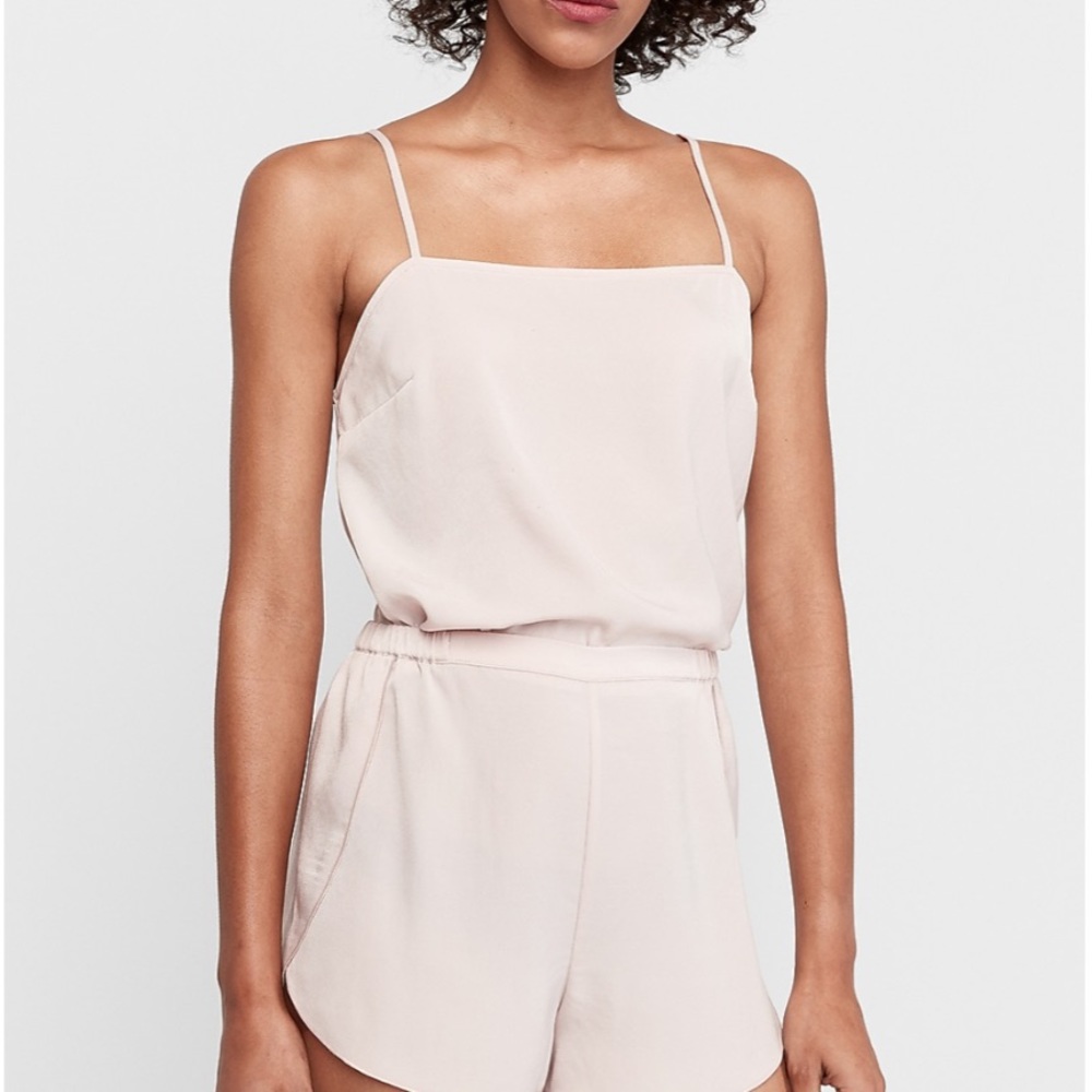 BLACK express crop satin cami